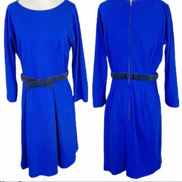 Anthro Girls from Savoy Blue Ponte Shift Dress S - Picture 2 of 6